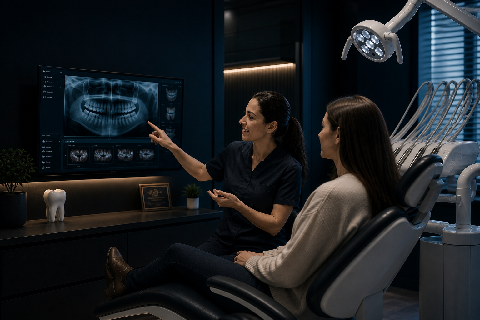 diagnostico dental tecnologia radiografia paciente clinica dental moderna